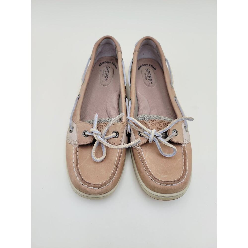 Sperry Angelfish Women's Boat Shoes Size 8 Tan Leather Mesh Loafers 9102047 Used - Picture 7 of 9